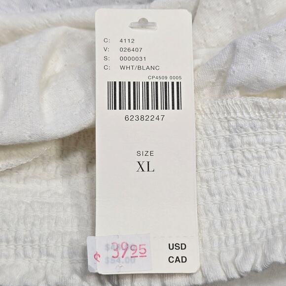 Anthropologie White Tube Top Shirt NEW $39 Sleeveless Linen Halter Women Size XL - Picture 5 of 8